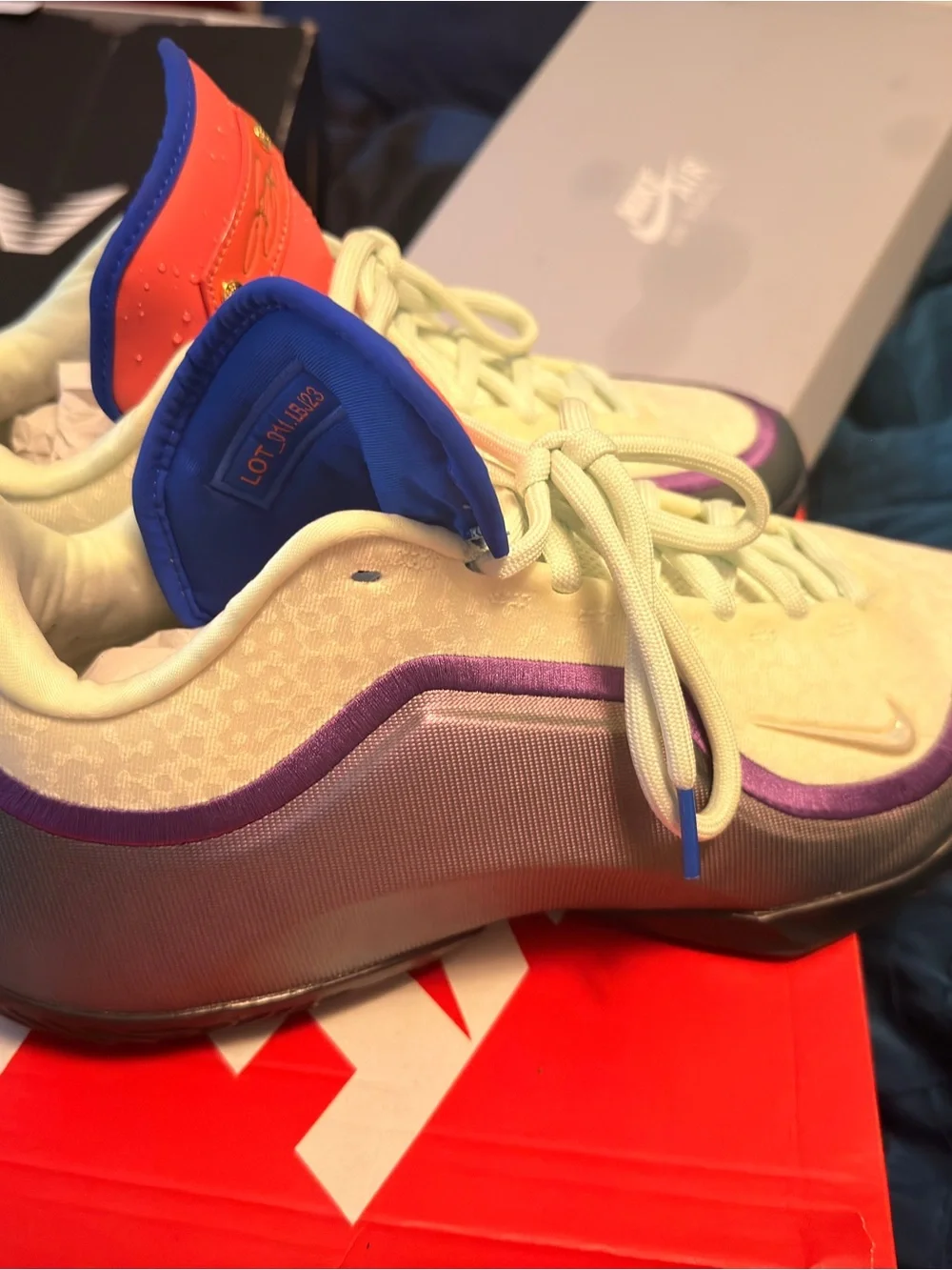 Nike Cream, Purple & Blue Low-Top Sneakers
